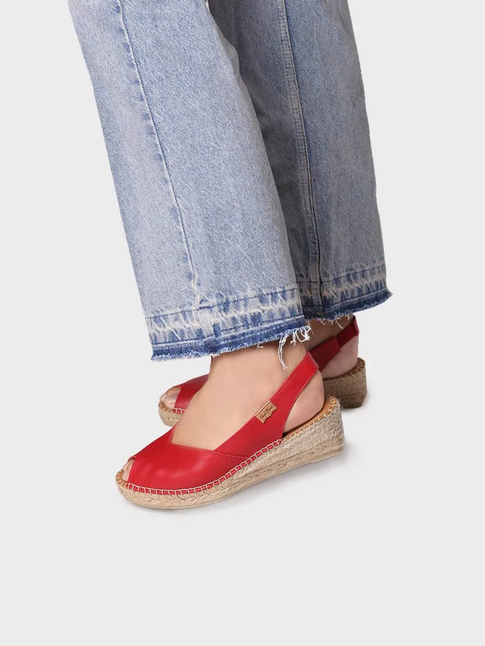 Toni Pons BERNIA-P - Alpargata Peep Toe De Mujer Con Cuña En Piel | BERNIA-P