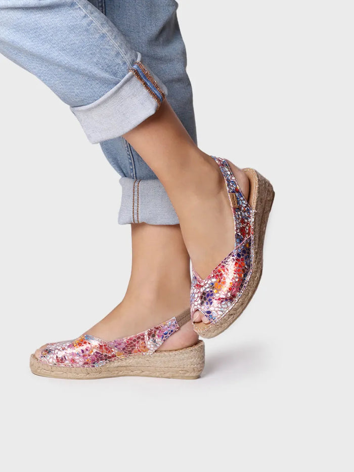 Toni Pons BERNIA-PM - Alpargata Peep Toe De Mujer Con Cuña En Piel | BERNIA-PM