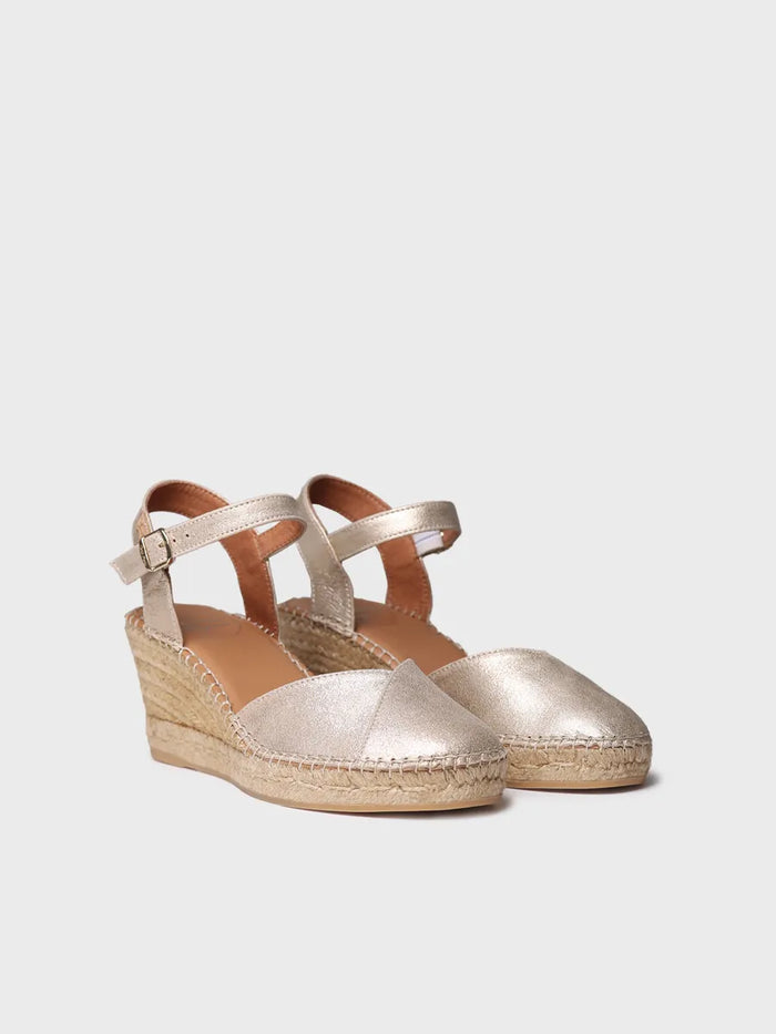 Toni Pons BIANCA-AS - Alpargata De Mujer En Piel Con Cuña En Color Champagne | BIANCA-AS