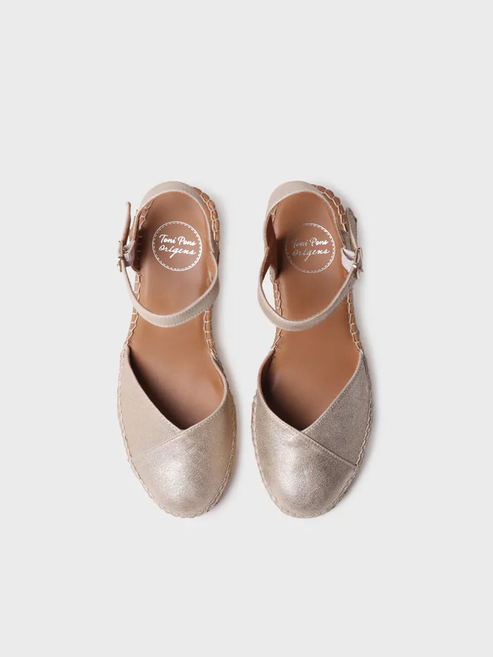 Toni Pons BIANCA-AS - Alpargata De Mujer En Piel Con Cuña En Color Champagne | BIANCA-AS