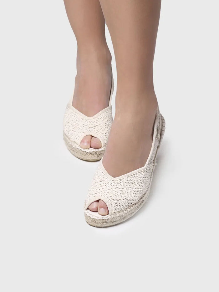 Toni Pons BLANCA-AD - Alpargata De Cuña De Yute Estilo Peep Toe | BLANCA-AD