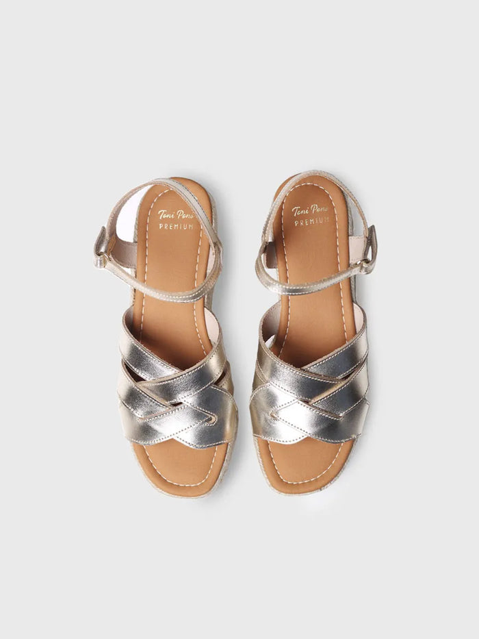 Toni Pons CRISTINA - Sandalia De Plataforma Dorada | CRISTINA