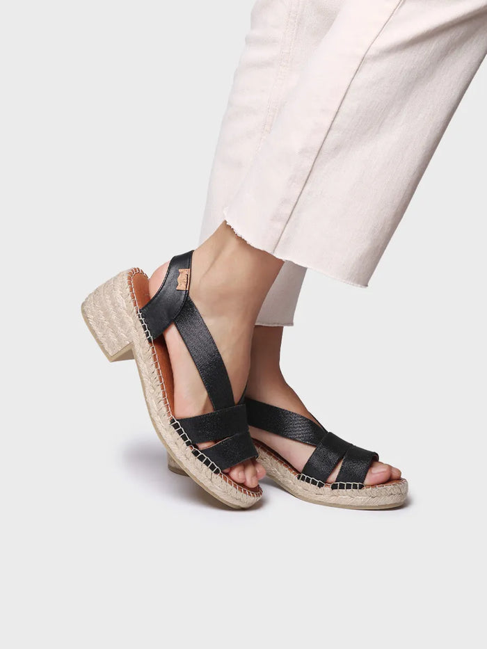 Toni Pons DAMA - Alpargata De Mujer Con Tacón Ancho Y Elásticos Metalizados | DAMA