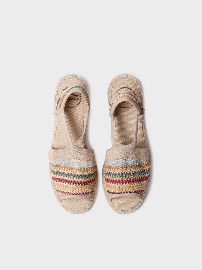 Toni Pons DELMI-MA - Alpargata De Mujer En Rafia Multicolor Con Tacón Ancho | DELMI-MA