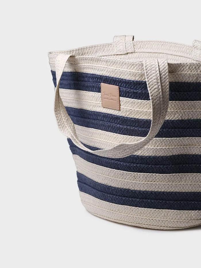 Toni Pons DESI - Bolso Grande De Mujer En Rafia Con Rayas Marineras | DESI