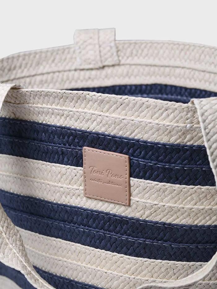 Toni Pons DESI - Bolso Grande De Mujer En Rafia Con Rayas Marineras | DESI
