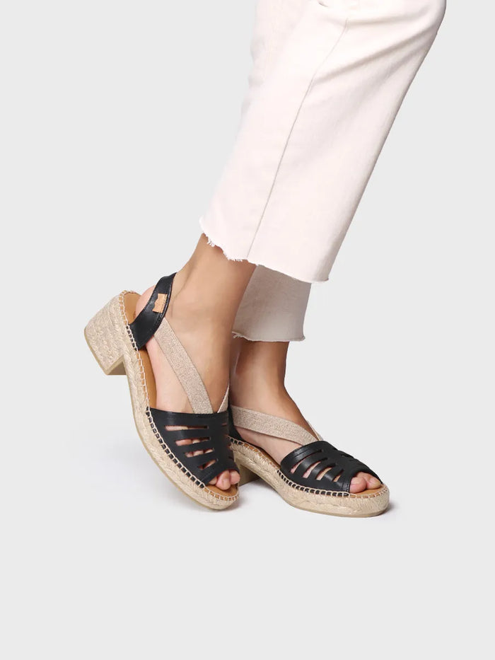 Toni Pons DIMA - Alpargata De Mujer En Piel Con Tacón Ancho Y Elásticos | DIMA