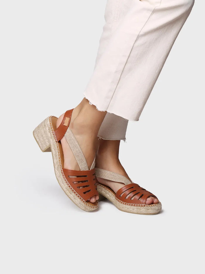 Toni Pons DIMA - Alpargata De Mujer En Piel Con Tacón Ancho Y Elásticos | DIMA