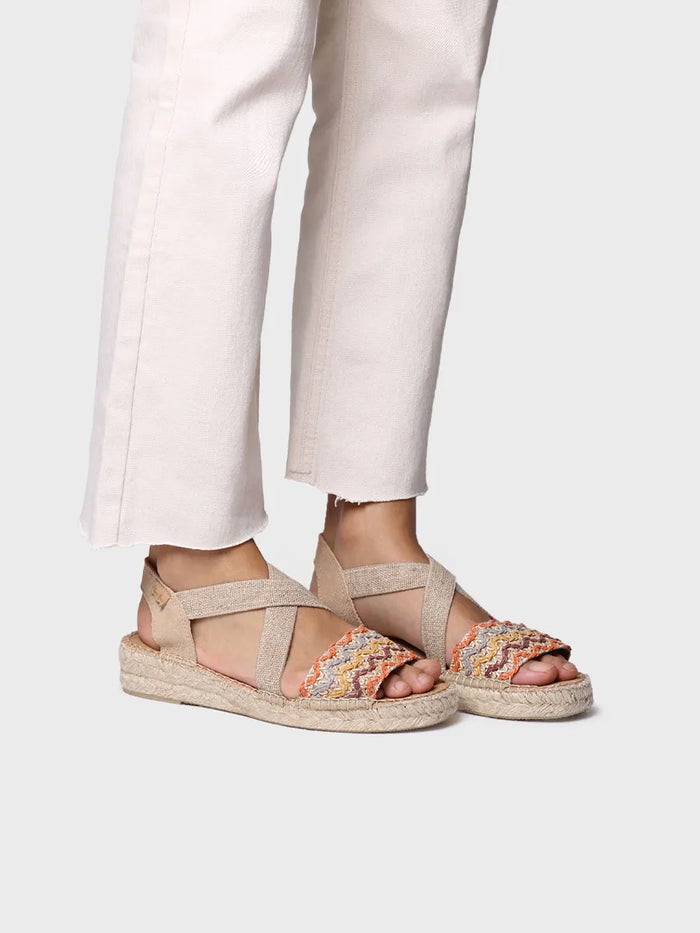 Toni Pons EIDER-RS - Alpargata Mujer Con Cuña De Yute Y Bandas Multicolor | EIDER-RS