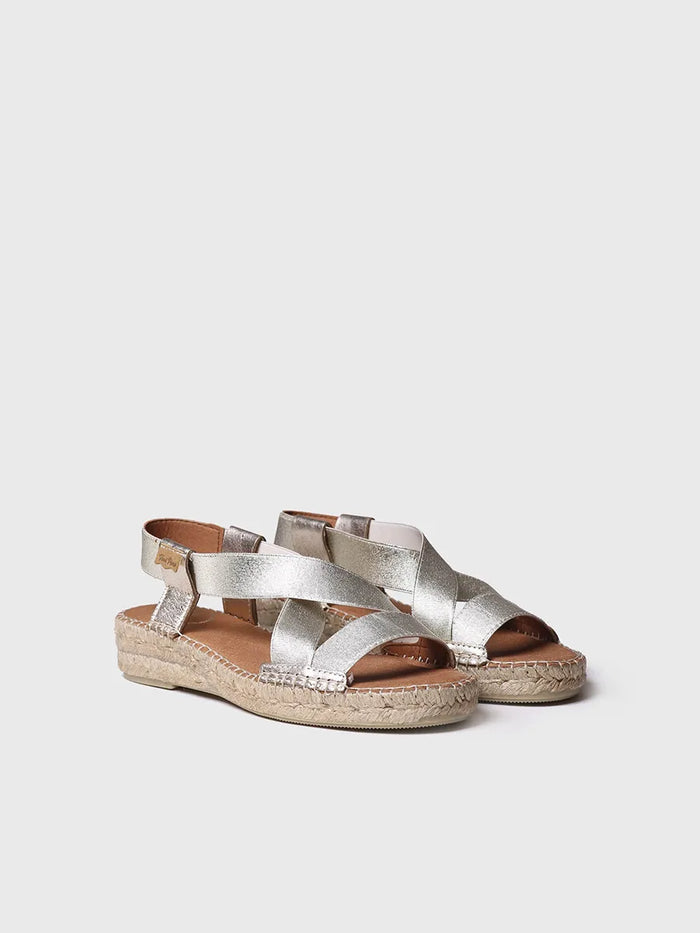Toni Pons EIRE-RC - Sandalia Plana De Mujer Metalizada | EIRE-RC