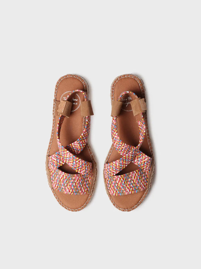 Toni Pons ELIANA - Alpargata Abierta De Mujer Con Elásticos Multicolor | ELIANA