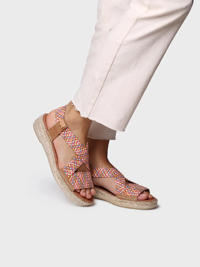 Toni Pons ELIANA - Alpargata Abierta De Mujer Con Elásticos Multicolor | ELIANA