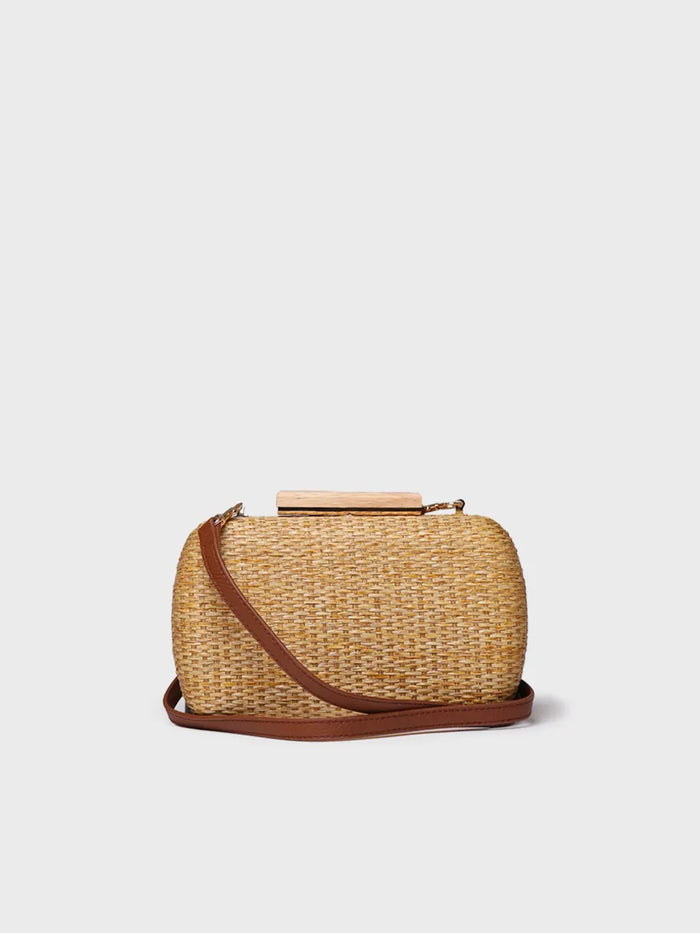 toni pons GAITA - Clutch de mujer en rafia con forro de satén | GAITA