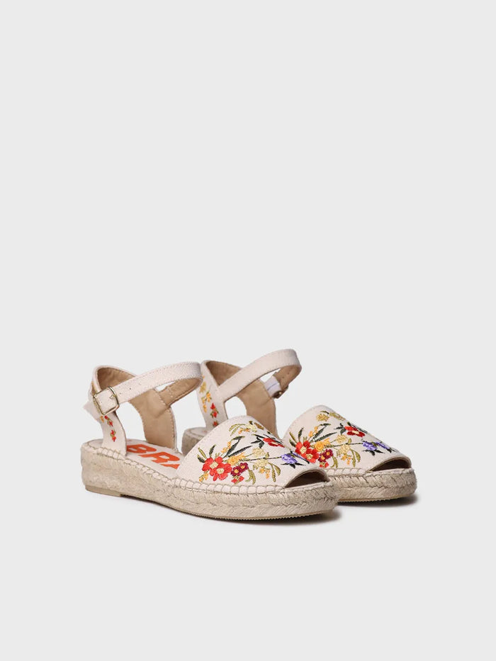 Toni Pons GARBET - Sandalia Plana De Mujer Con Bordado Multicolor | GARBET