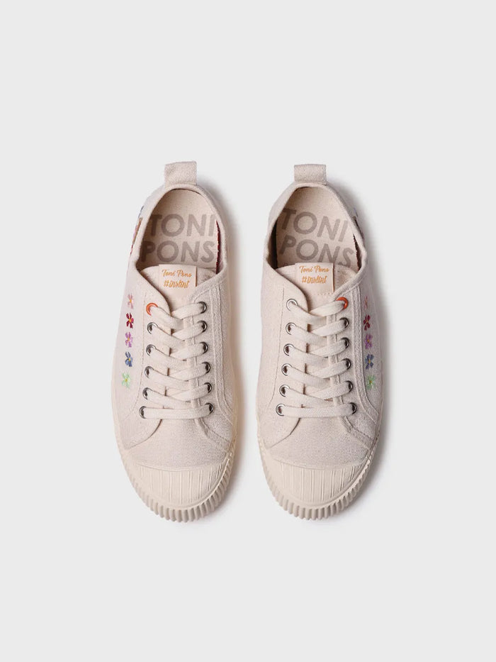 Toni Pons GILDA-EA - Zapatilla Deportiva Baja De Mujer En Algodón Reciclado Y Bordados | GILDA-EA