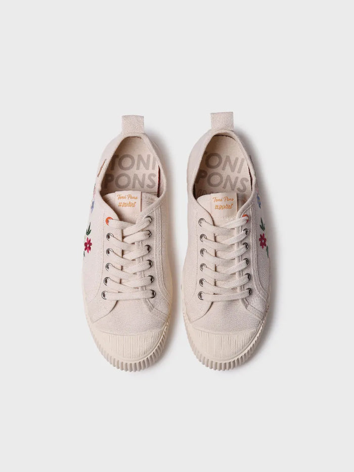 Toni Pons GILDA-EJ - Zapatilla Deportiva Baja De Mujer En Algodón Reciclado Y Bordados | GILDA-EJ