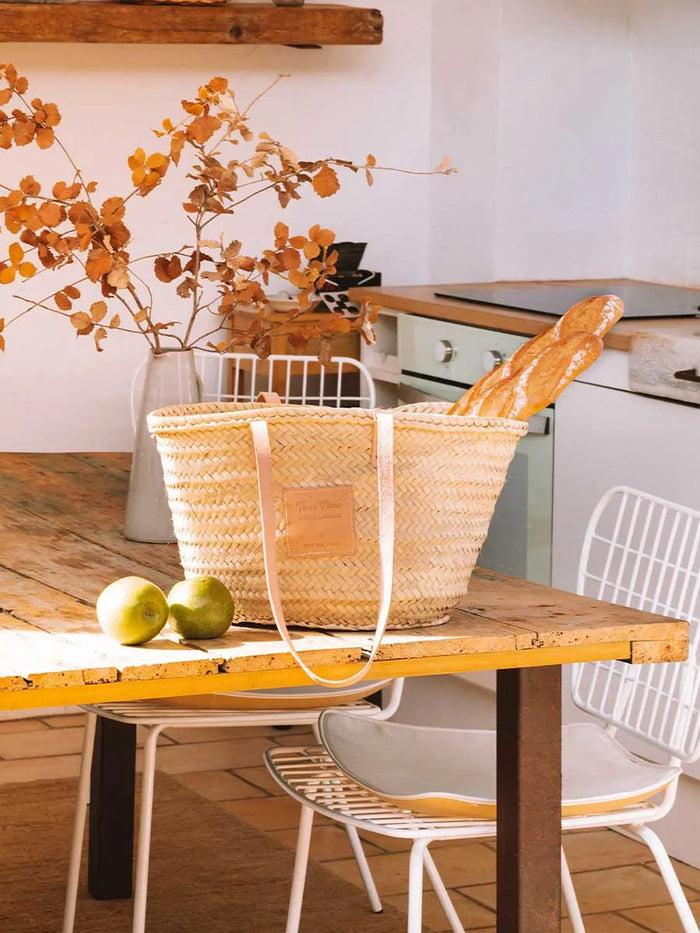 toni pons GOMERA - Capazo de mimbre para mujer con asas de piel | GOMERA