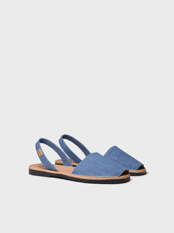 Toni Pons GRAU-TX - Abarca De Hombre En Denim Con Planta De Piel | GRAU-TX