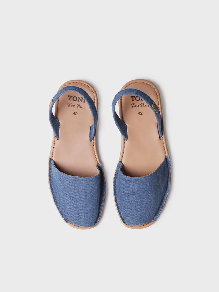 Toni Pons GRAU-TX - Abarca De Hombre En Denim Con Planta De Piel | GRAU-TX