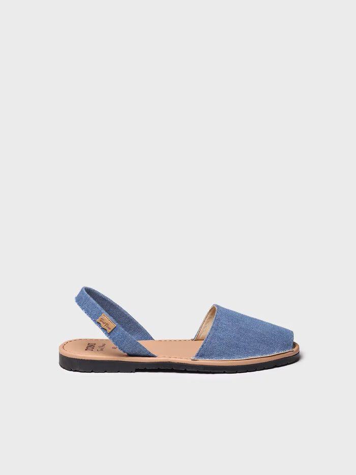toni pons GRAU-TX - Abarca de hombre en denim con planta de piel | GRAU-TX