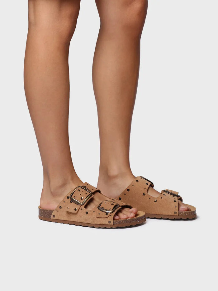 Toni Pons GRETEL - Sandalia BIO De Mujer En Serraje Con Hebillas Y Tachuelas | GRETEL