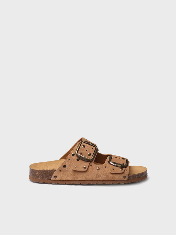 toni pons GRETEL - Sandalia BIO de mujer en serraje con hebillas y tachuelas | GRETEL