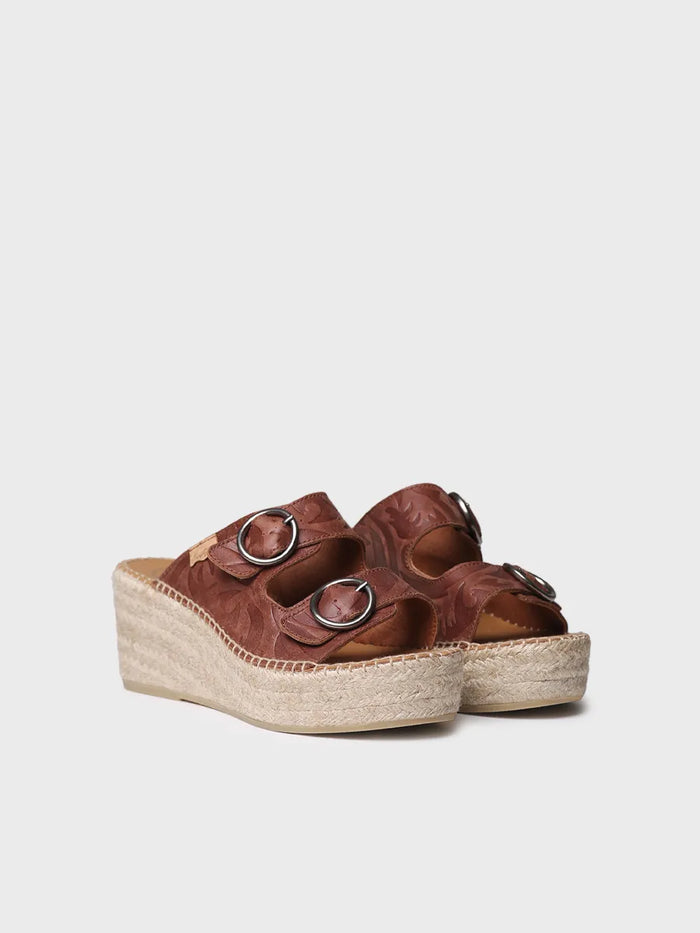 Toni Pons IDOIA - Alpargata Destalonada De Mujer En Piel Con Cuña De Yute | IDOIA