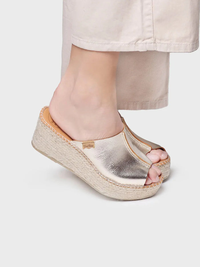 Toni Pons IVONNE - Alpargata De Piel Destalonada En Color Blanco | IVONNE