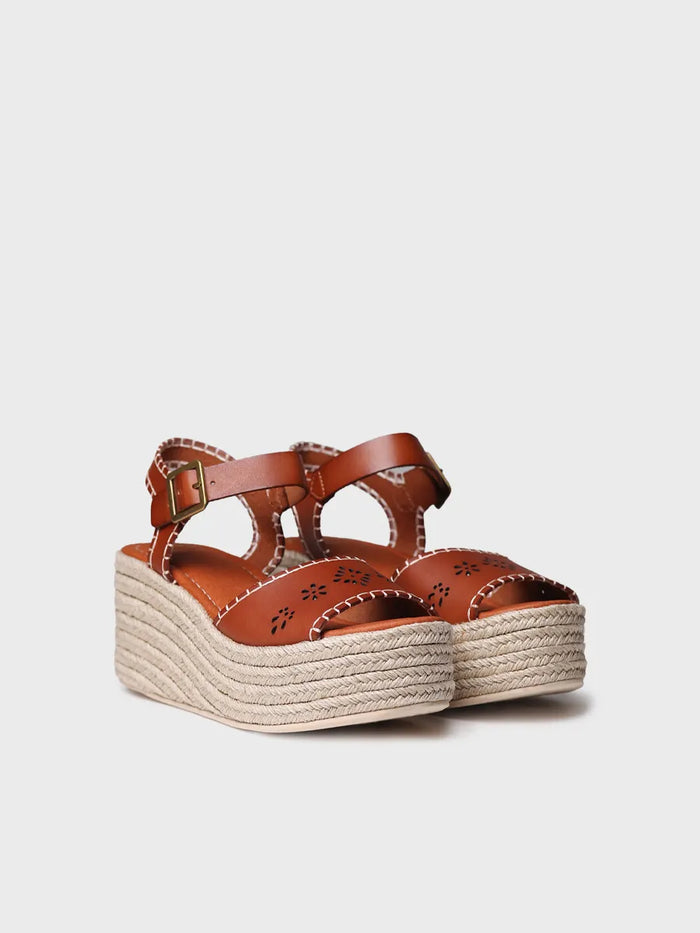 Toni Pons JOANA - Alpargata De Mujer En Piel Con Plataforma De Yute Y Hebilla | JOANA