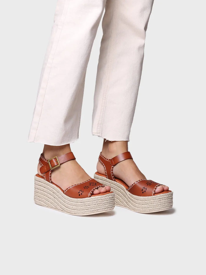 Toni Pons JOANA - Alpargata De Mujer En Piel Con Plataforma De Yute Y Hebilla | JOANA