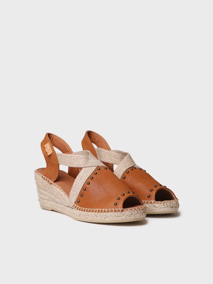 Toni Pons MADRID - Alpargata De Mujer En Piel Con Cuña Tachuelas Y Elásticos | MADRID