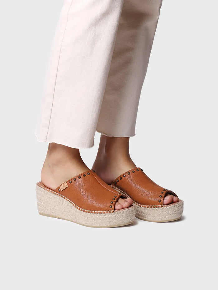 Toni Pons MODENA - Alpargata Destalonada De Mujer En Piel Con Cuña Y Tachuelas | MODENA