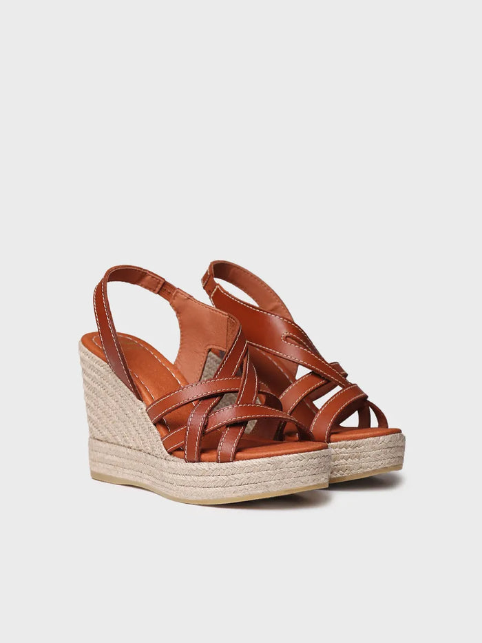 Toni Pons OFELIA - Alpargata Abierta De Mujer En Piel Con Cuña Y Elásticos | OFELIA