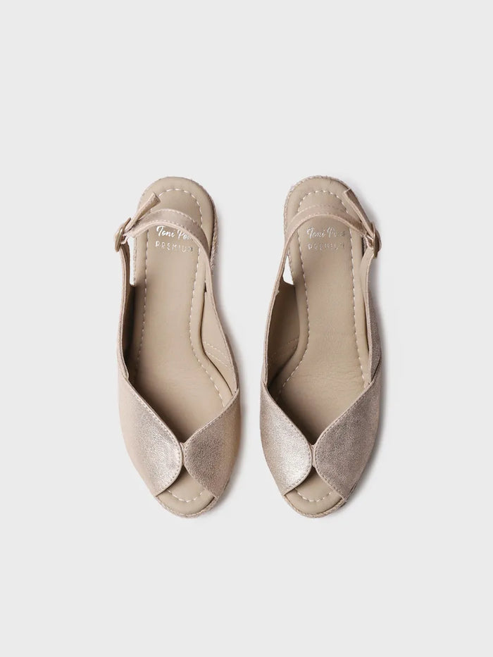 Toni Pons OPRAH - Alpargata Peep Toe Alta De Mujer En Piel Con Cuña | OPRAH