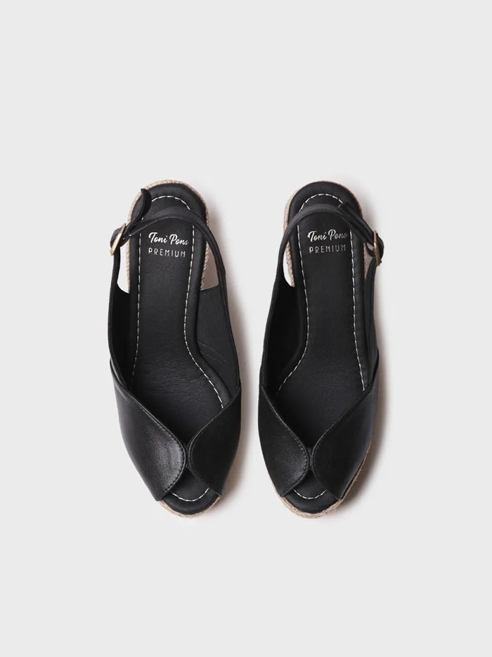 Toni Pons OPRAH - Alpargata Peep Toe Alta De Mujer En Piel Con Cuña | OPRAH