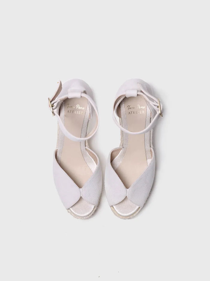 Toni Pons PATRICIA - Alpargata Blanca De Novia Con Cuña | PATRICIA