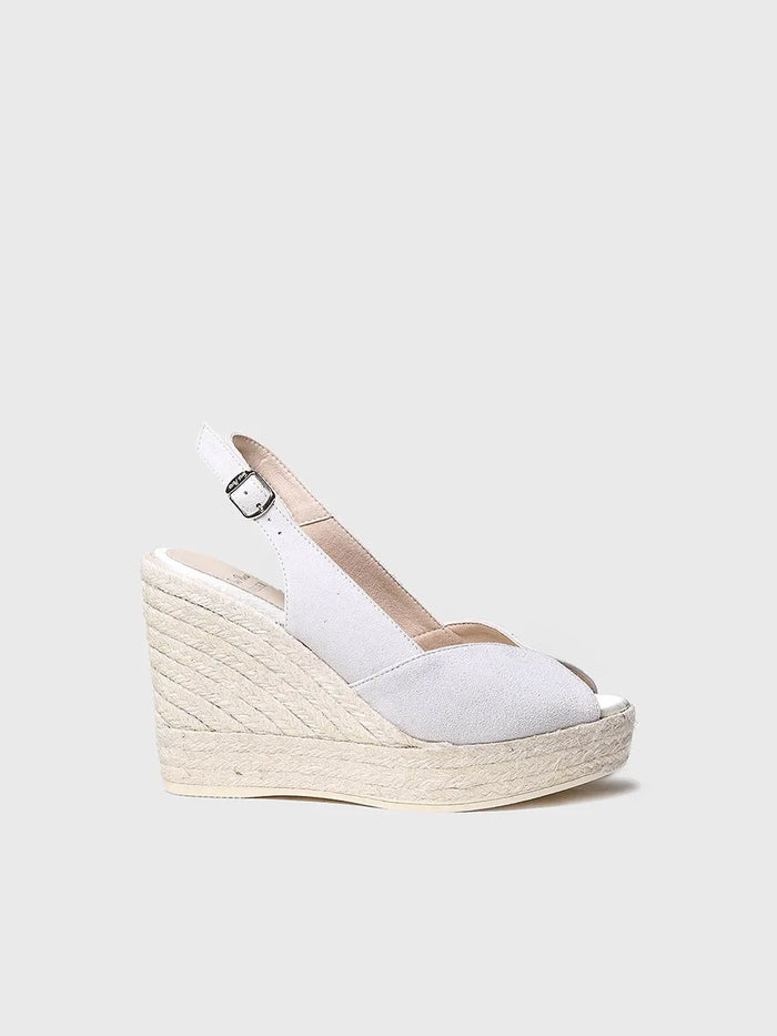 toni pons POPPY - Alpargata de cuña blanca de ante para novia | POPPY