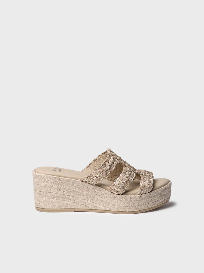 toni pons RENI-PH - Alpargata destalonada de mujer en yute trenzado con cuña | RENI-PH