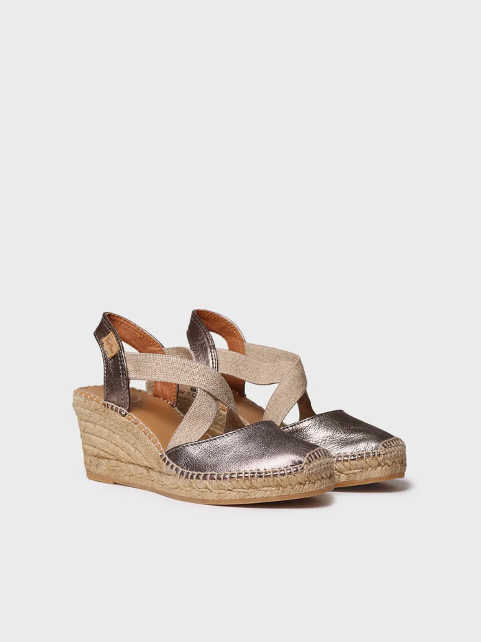 Toni Pons SABA-P - Alpargata De Piel Con Cuña En Color Turrón | SABA-P