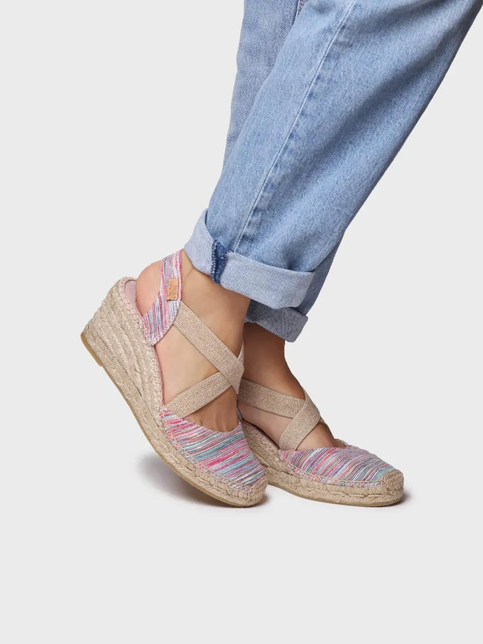 Toni Pons SABA-RG - Alpargata De Mujer Con Cuña Y Tiras Elásticas Cruzadas | SABA-RG