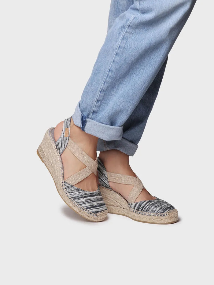 Toni Pons SABA-RG - Alpargata De Mujer Con Cuña Y Tiras Elásticas Cruzadas | SABA-RG