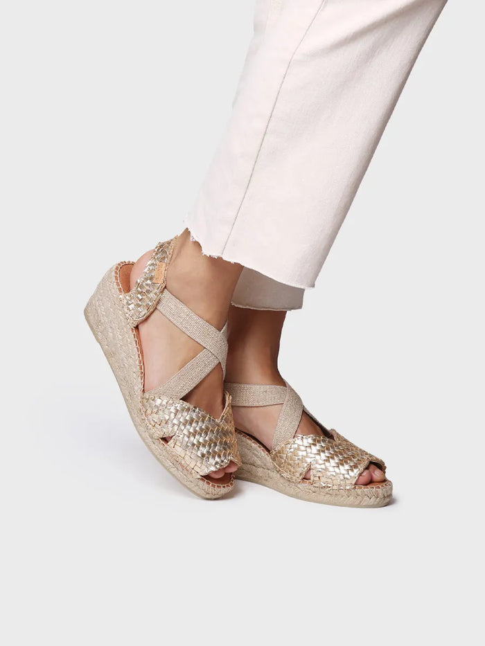 Toni Pons SALINA - Alpargata Abierta De Mujer En Piel Trenzada Con Cuña | SALINA