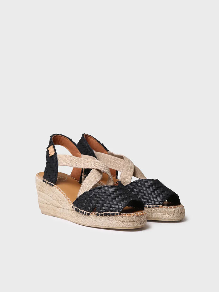 Toni Pons SALINA - Alpargata Abierta De Mujer En Piel Trenzada Con Cuña | SALINA