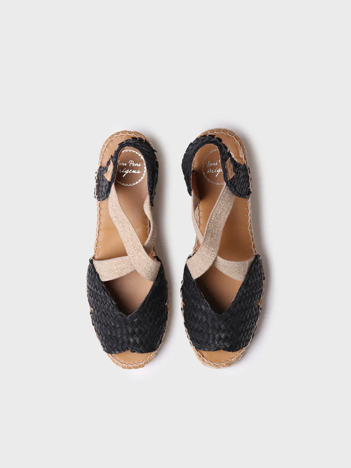 Toni Pons SALINA - Alpargata Abierta De Mujer En Piel Trenzada Con Cuña | SALINA