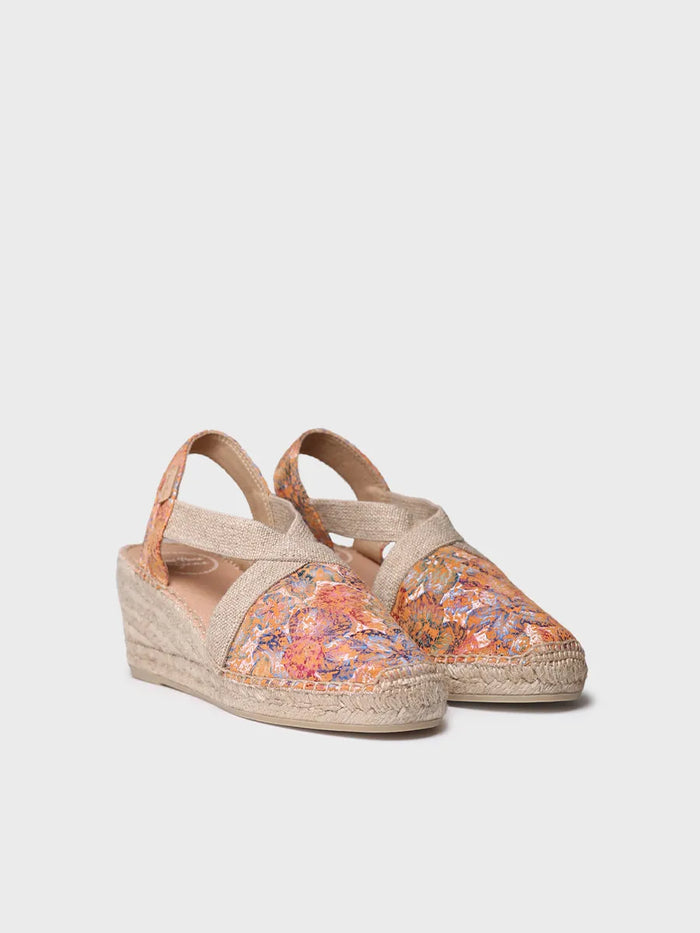 Toni Pons TELVA-LL - Alpargata De Mujer En Piel Estampada Con Cuña Y Elásticos | TELVA-LL