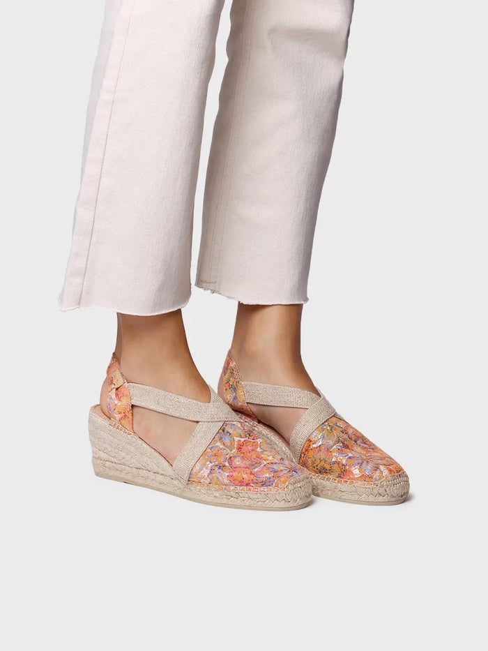 Toni Pons TELVA-LL - Alpargata De Mujer En Piel Estampada Con Cuña Y Elásticos | TELVA-LL