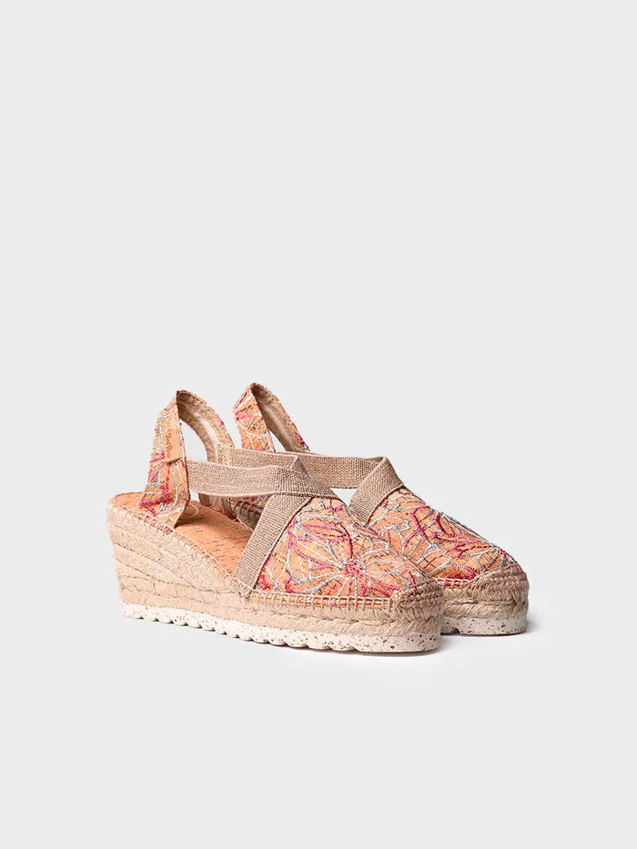 Toni Pons TERRA-BI - Alpargata De Cuña Media Bordada | TERRA-BI