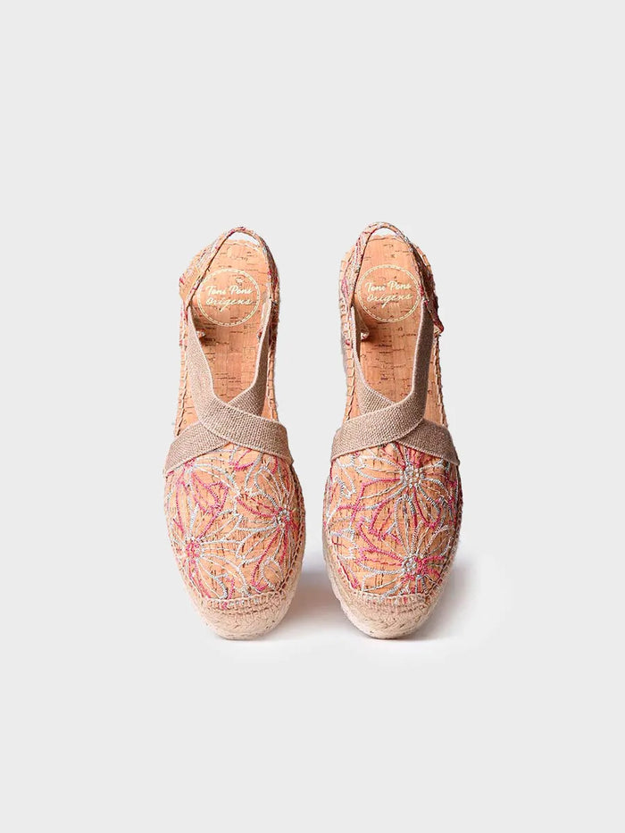 Toni Pons TERRA-BI - Alpargata De Cuña Media Bordada | TERRA-BI