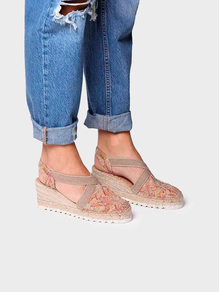 Toni Pons TERRA-BI - Alpargata De Cuña Media Bordada | TERRA-BI