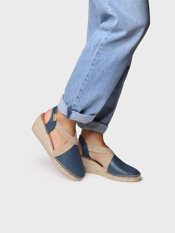 Toni Pons TOSSA - Alpargata De Piel Con Cuña Media Para Mujer | TOSSA